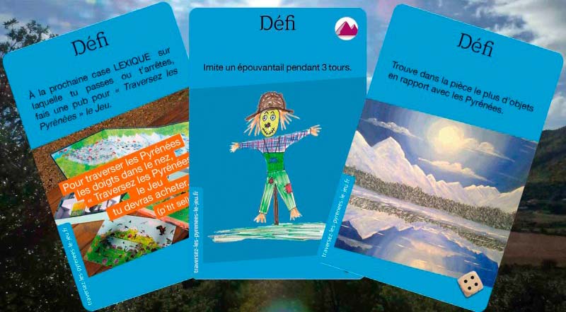 Cartes "Défis" pour "Traversez les Pyrénées en Ski ou par le PIemont"