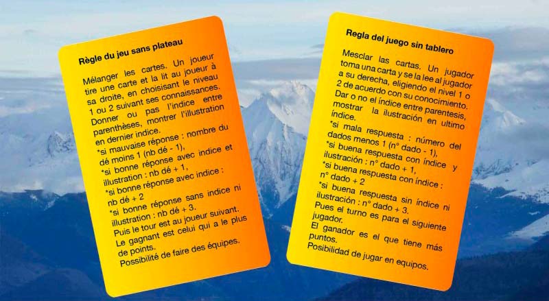 Cartes règles du jeu pour jouer sans plateau